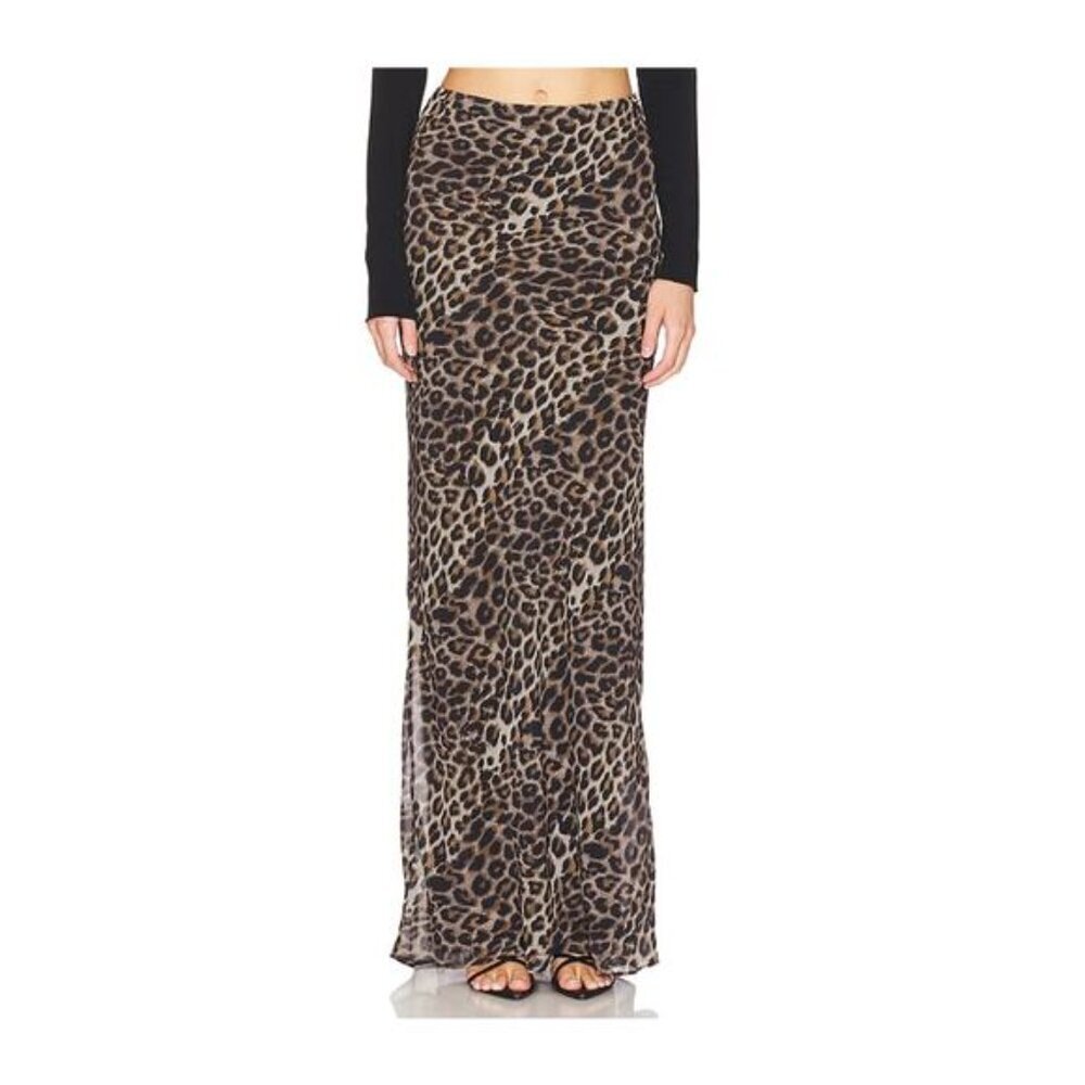 Lovers + Friends Revolve Atwood Leopard Print Maxi Skirt Size S Chic 90s NWOT